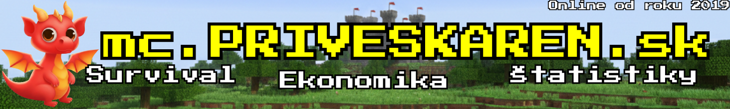 mc.PRIVESKAREN.sk | Survival | ONLINE od 2019 | banner